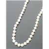 Image 1 : Princess Length Cultured Pearl and Diamond Necklace, Knotted, The single strand having forty-si...