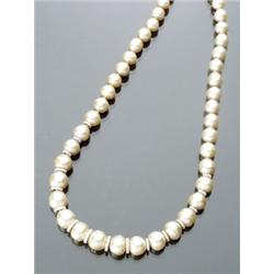 Princess Length Golden South Sea Pearl and Diamond Necklace, Knotted, The single strand having...