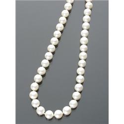 Matinee Length Graduated Cultured Pearl Necklace, Knotted, The single strand having forty-five...