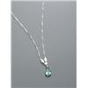 Image 1 : Platinum Paraiba Tourmaline and Diamond Pendant and Chain, Set with a pear shape paraiba tourma...