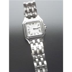 Stainless Steel Gentleman's Quartz Wristwatch, Cartier +Panther,' Swiss, Circa 1994, Having a...