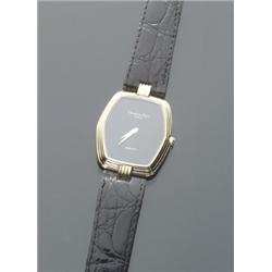 Yellow Gold Plated Gentleman's Quartz Wristwatch, Christian Dior, Swiss, Recent, Having a bla...