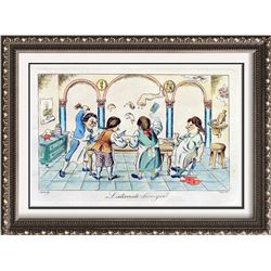 Fantastic Colored Etching Rare Original Artwork Sale