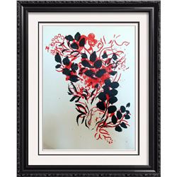Bouquet Original Colored Lithograph Marc Chagall "After" Rare Find