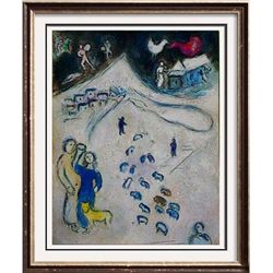 Marc Chagall "After" Fantastic Colored Lithograph Sale