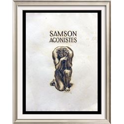 Albert Decaris Hand Signed Original Engraving Samson Delilah