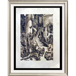 Samson & Delilah Original Decaris Engraving John Milton