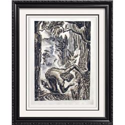 Samson & Delilah Original Decaris Engraving John Milton