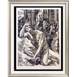 Samson & Delilah Original Decaris Engraving John Milton