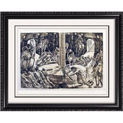 Albert Decaris Hand Signed Original Engraving Samson Delilah