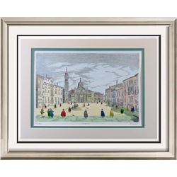 Colored Signed # Etching Original Old World Scene