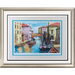 Beautiful Colorful Etching Signed Limited Ed Venice