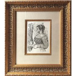 RARE c.1919 Pierre Auguste Renoir Lithograph after the original La Femme Au Plateau First Edition