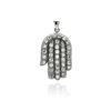 Image 1 : Sterling Silver Rhodium Plated Hand CZ Dangling Pendant acp00012