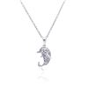 Image 1 : Sterling Silver Rhodium Plated Dolphin CZ Necklace bgp00329