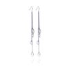Image 1 : Sterling Silver Rhodium Plated Heart & Marqui Multiple Wire Strand Dangling Earring ste00103