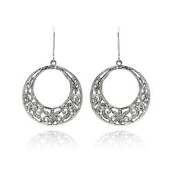 Rhodium Plated Brass Open Circle Earring bbe00033