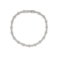 Sterling Silver Rhodium Plated Multiple Cricle & Marqui Clear Tennis Micro Pave CZ Bracelet gmb00006