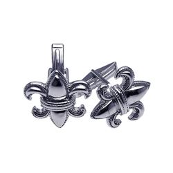 Men's Rhodium Plated Brass Fleur De Lis Crest Cufflinks stf0002