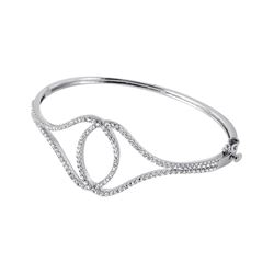 Sterling Silver Rhodium Plated Hoops Bracelet BGB00233