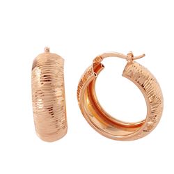 Sterling Silver Rose Gold Plated Armadillo Hoop Earring ITE00066RGP