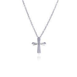 Stainless Steel Cross Center CZ Necklace ssn00036
