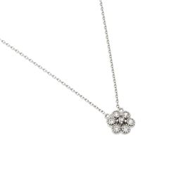 Sterling Silver Rhodium Plated Clear CZ Cluster Pendant Necklace STP01445