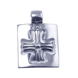 Sterling Silver Rhodium Plated Cross Pendant stp00775