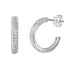 Image 1 : Sterling Silver Rhodium Plated CZ Hoop Earrings GME00029RH