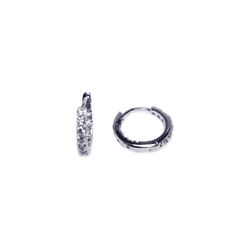 Sterling Silver Rhodium Plated CZ Hoop Earring ste00181