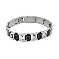 Stainless Steel Black Enamel Celtic Design Bracelet ssb00227
