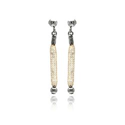 Sterling Silver Rose Gold Plated Dangling Mesh Stud Earring ite00046rgp