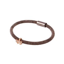 Sterling Silver Black Rhodium Plated With Rose Gold Plated Bowtie Bracelet ITB00179BLK-RGP