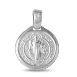 Sterling Silver High Polished Saint Benedict Medallion 13mm - JCA026-BL10