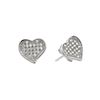 Image 1 : Sterling Silver Rhodioum Plated Heart CZ Inlay Stud Earring BGE00266
