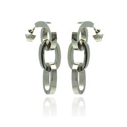 Stainless Steel Open Link Hanging Stud Earring sse00016