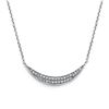 Image 1 : Sterling Silver Rhodium Plated Crescent CZ Necklace bgp00799