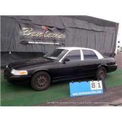 2008 FORD CROWN VICTORIA ~ 108,155 MILES VIN: 2FAFP71V18X127996, SEDAN, RWD, V8, 4.6L, BLACK & WHITE