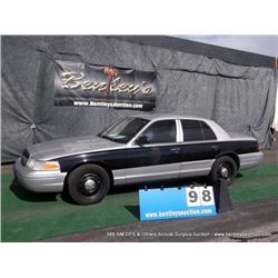 2008 FORD CROWN VICTORIA ~ 130,761 MILES VIN: 2FAFP71V98X173060, SEDAN, RWD, V8, 4.6L, SILVER & BLAC