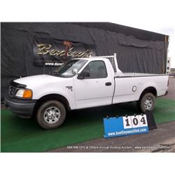 2004 FORD F-150 PICKUP 4X4 ~ 124,013 MILES VIN: 2FTPF18Z44CA79788, PICKUP, 4WD, V8, 5.4L, WHITE, HER