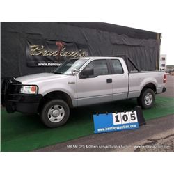 2008 FORD F-150 PICKUP 4x4 ~ 95,096 MILES VIN: 1FTPX14V48FB59666, PICKUP, 4x4, V8, 5.4L, GREY, A/C C