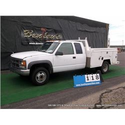 1997 CHEVROLET C/K 3500 PICKUP 4WD ~ 122,015 MILES VIN: 1GCHK39J4VF043979, UTILITY BED, HITCH, 4WD, 