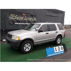 2004 FORD EXPLORER 4WD ~ 136,902 MILES VIN: 1FMZU72K24ZA95211, SUV, 4WD, V6, 4.0L, GREY, AC COLD, SP