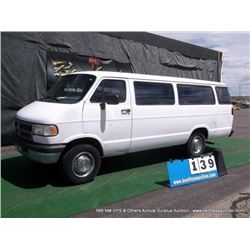 1996 DODGE RAM WAGON ~ 158,683 MILES VIN: 2B5WB35Z8TK127541, FULL-SIZE, RWD, V8, 5.9L , WHITE, A/C H