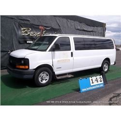 2003 CHEVROLET 15 PASSENGER VAN ~ 133,611 MILES VIN: 1GAHG39U031224785, EXPRESS, FULL-SIZE, RWD, V8,