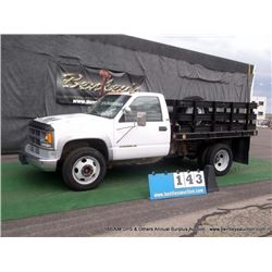 1996 CHEVROLET C/K 3500 PICKUP ~ 94,612 MILES VIN: 1GBKC34F4TJ107152, REGULAR CAB, RWD, 6.5L V8 OHV 