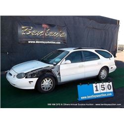 1999 FORD TAURUS WAGON ~ 103,560 MILES VIN: 1FAFP58U2XG174752, FWD,  V6, 3.0L, WHITE, AC COOL, 1/4 T