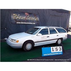 1992 FORD TAURUS WAGON ~ 06627 MILES SHOWING VIN: 1FACP55UXNG186197, FWD, V6, 3.0L, WHITE, AC COLD, 