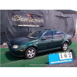 2001 VOLKSWAGEN JETTA ~ 174,445 MILES VIN: 3VWSS29M21M017804, SEDAN, FWD, I4, 2.0L, GREEN, WINDSHIEL