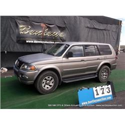 2000 MITSUBISHI MONTERO SPORT 4WD ~ 173,541 MILES VIN: JA4MT31H3YP810895, SUV, 4WD, V6, 3.0L, GOLD, 